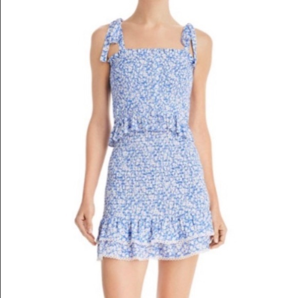 Lost + Wander blue floral skirt and tank set - Picture 2 of 2